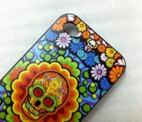 New Chic Colorful Skull And Flowers iPhone 5 Case